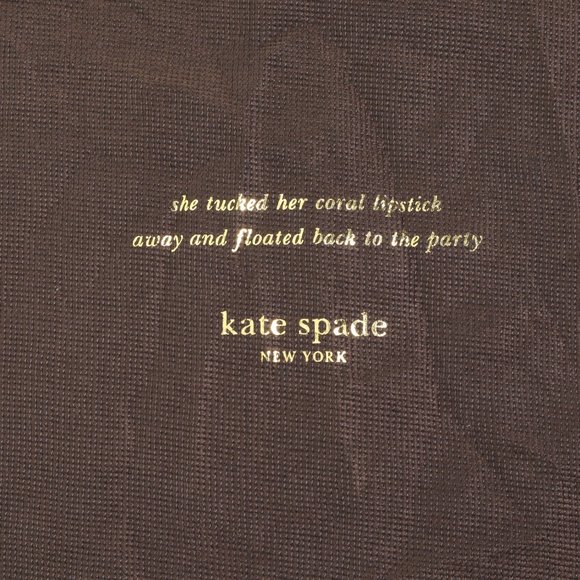 Kate Spade New York • Dust Bag • 14 X 11.5 • Brown/Gold W/Pink Draw String - Picture 4 of 9